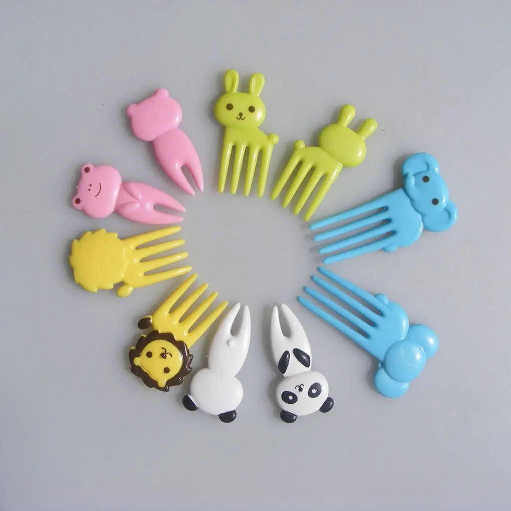 10pcs Mini Cartoon Fork