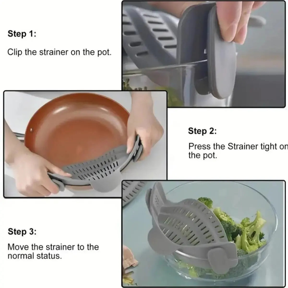 Silicone Clip-On Strainer